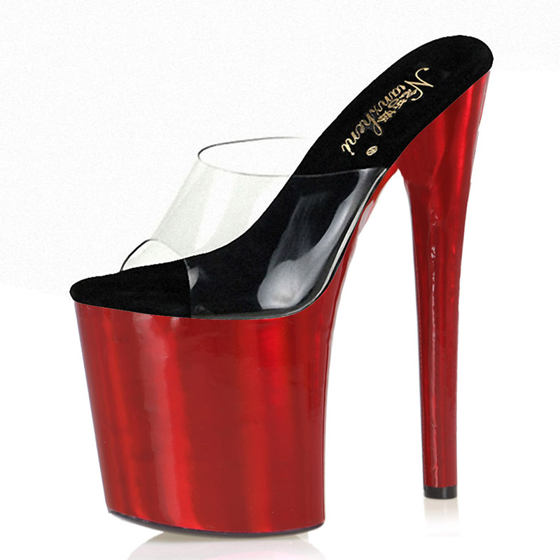 Nightclub platform wine-red high-heeled shoes