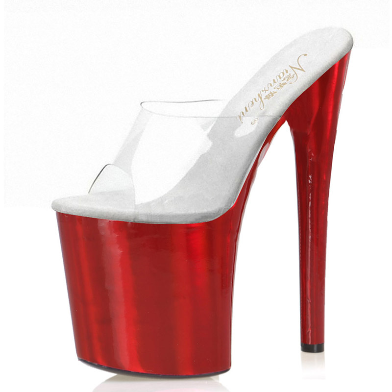 Nightclub platform wine-red high-heeled shoes