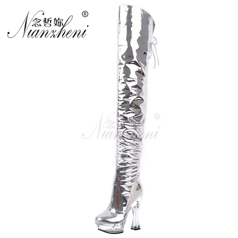 Sexy sexy thigh boots nightclub pole dancing shoes for women