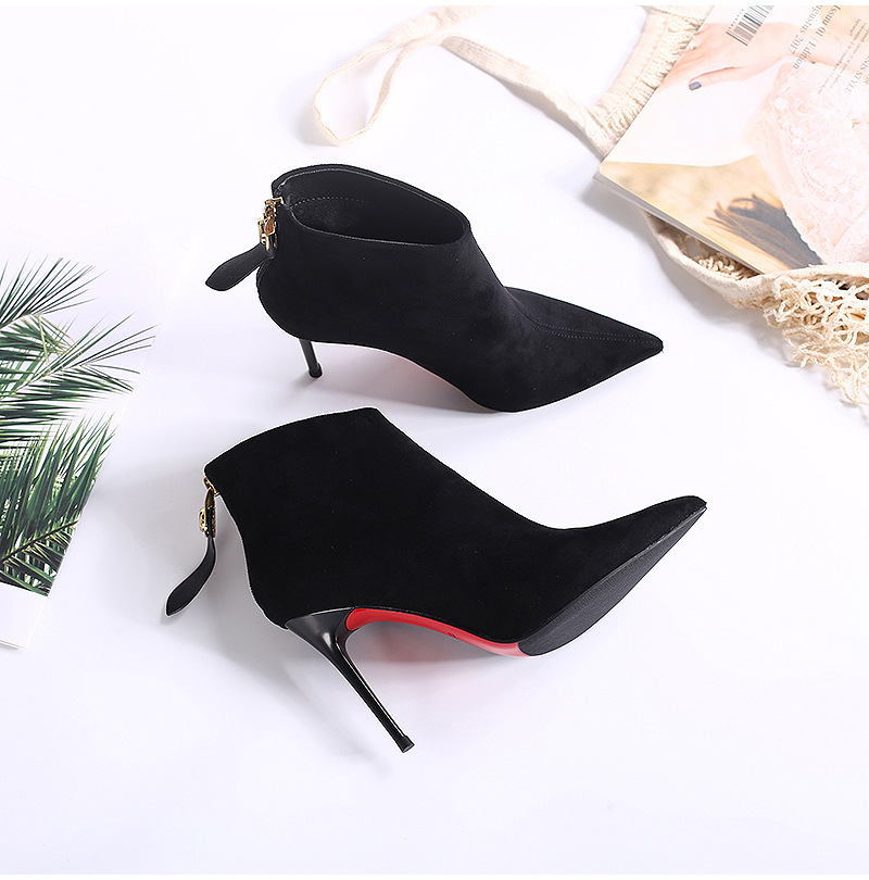 Pointed high-heeled shoes autumn and winter evening dress