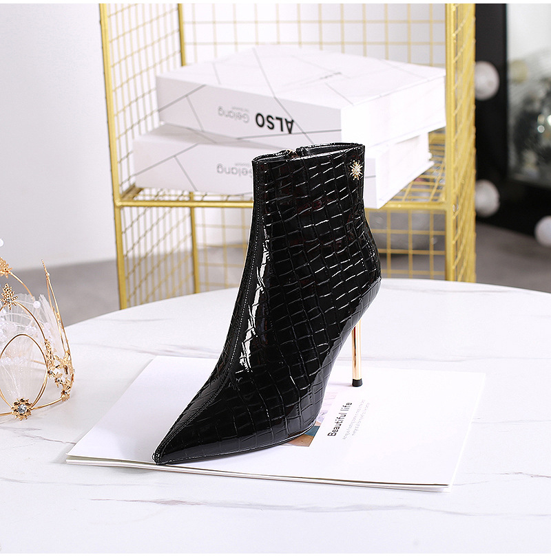 Autumn boots patent leather high-heeled shoes for women