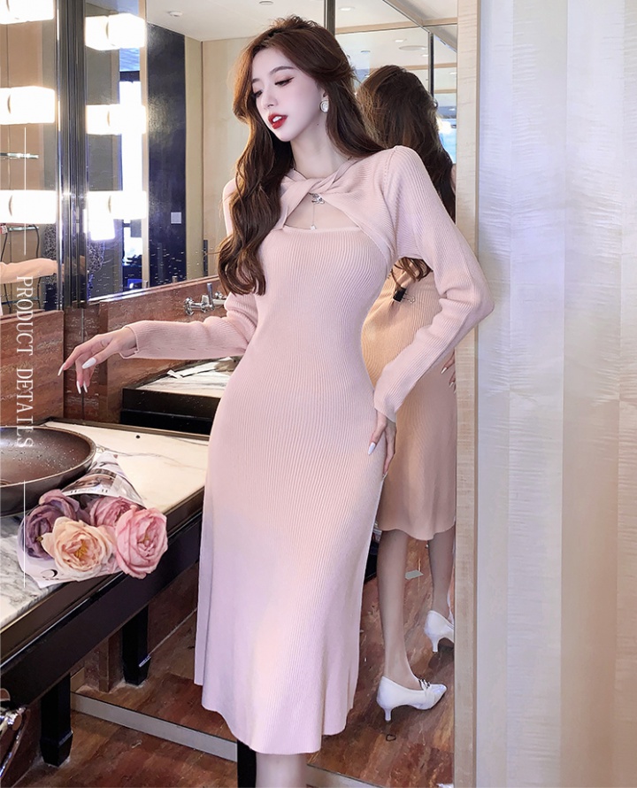 Bottoming long sleeve overcoat autumn and winter long dress
