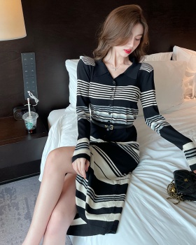 Knitted light dress Casual stripe cardigan for women