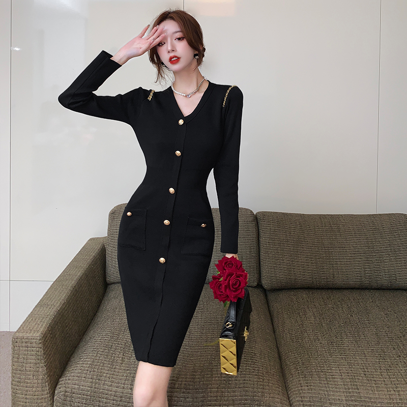 Pinched waist slim fashion and elegant dress for women