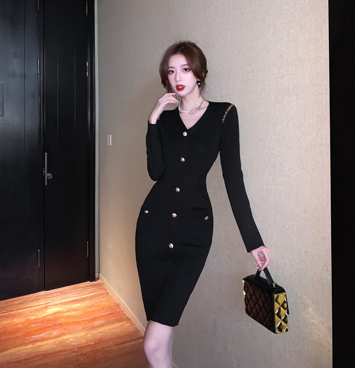Pinched waist slim fashion and elegant dress for women