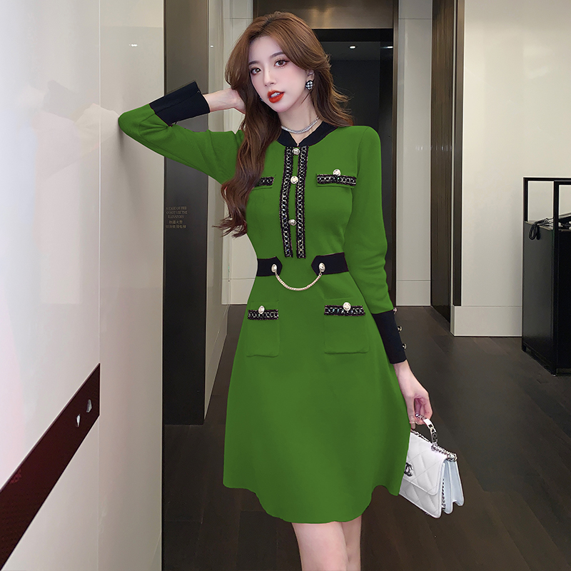 Knitted autumn and winter fashion and elegant dress