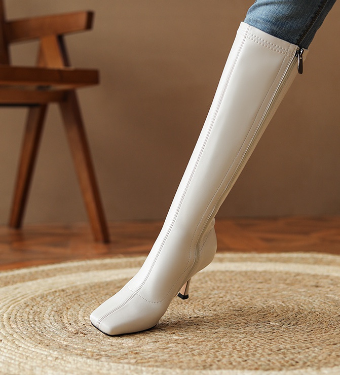 White thigh boots not exceed knee boots for women