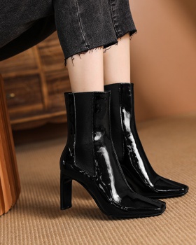 Slim autumn and winter boots patent leather martin boots