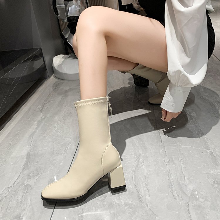 Winter martin boots middle-heel short boots for women