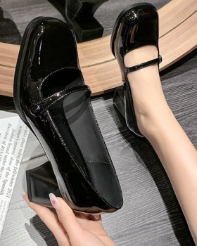 Thick autumn shoes low high-heeled shoes for women