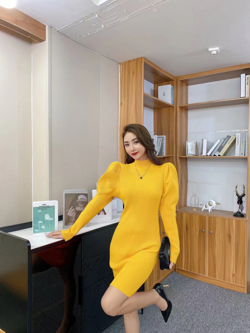 Personality autumn and winter slim dress