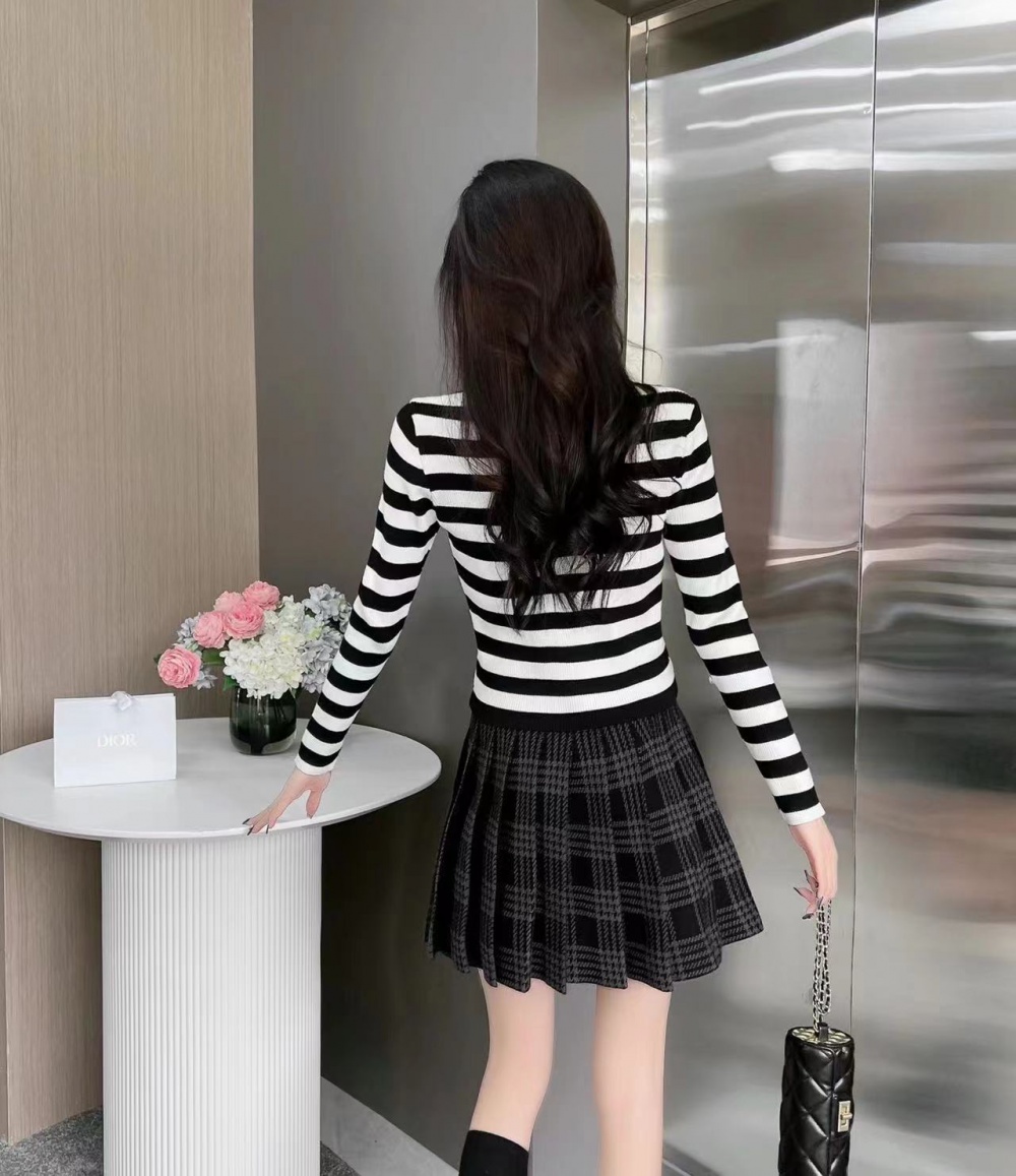 Autumn personality slim temperament dress 2pcs set