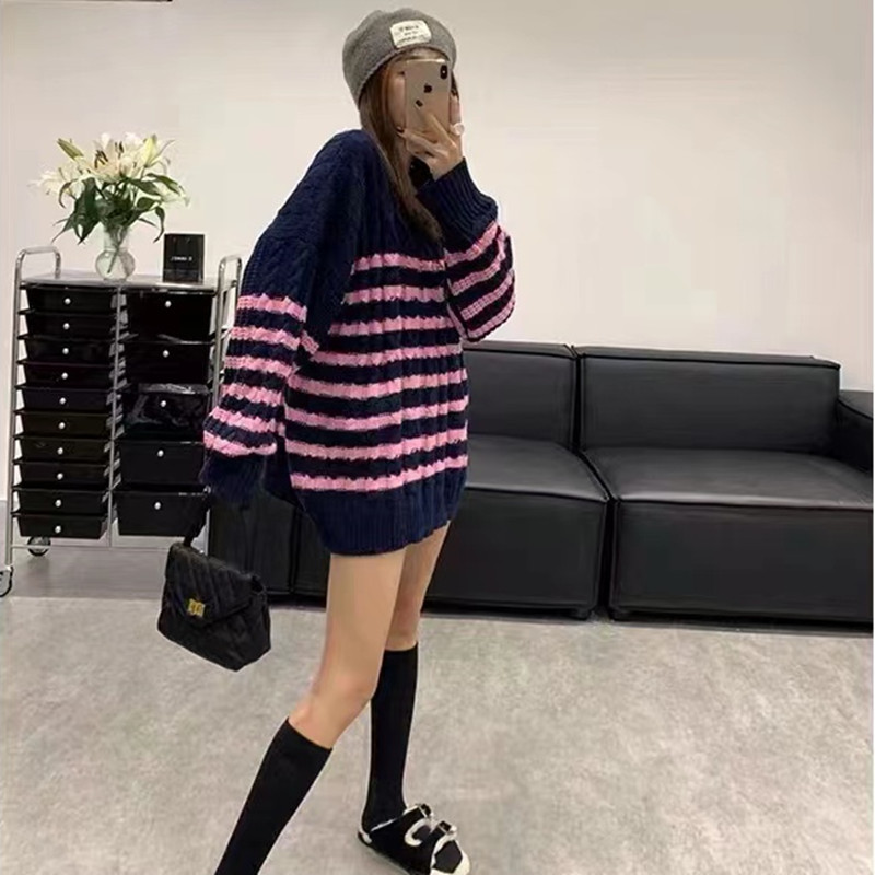 Thick autumn and winter sweater knitted loose coat for women