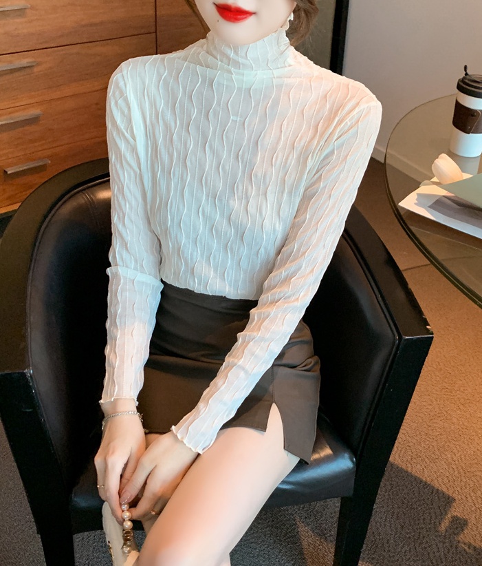Thick high collar bottoming shirt long sleeve pullover tops