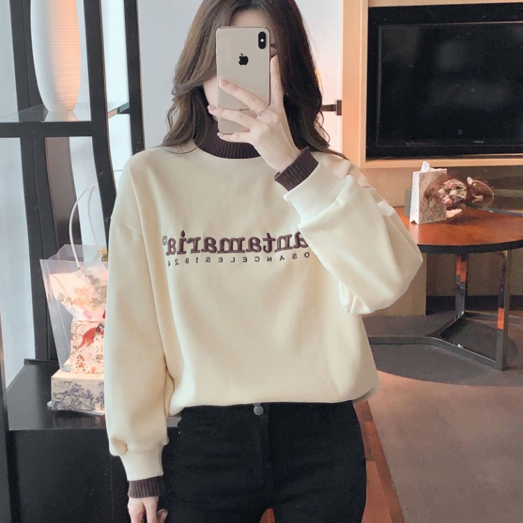 Pseudo-two loose tops thick autumn and winter hoodie