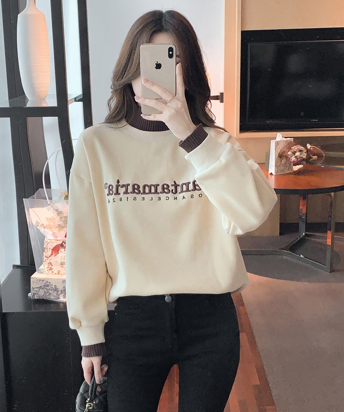 Pseudo-two loose tops thick autumn and winter hoodie