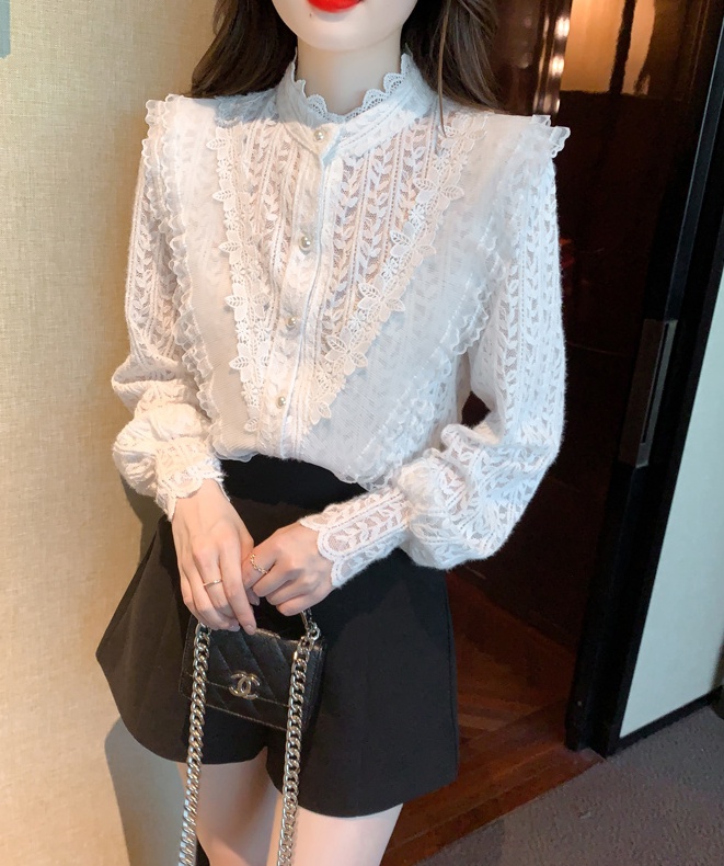 Western style lace small shirt beautiful bottoming tops