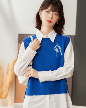Knitted sweater embroidery waistcoat