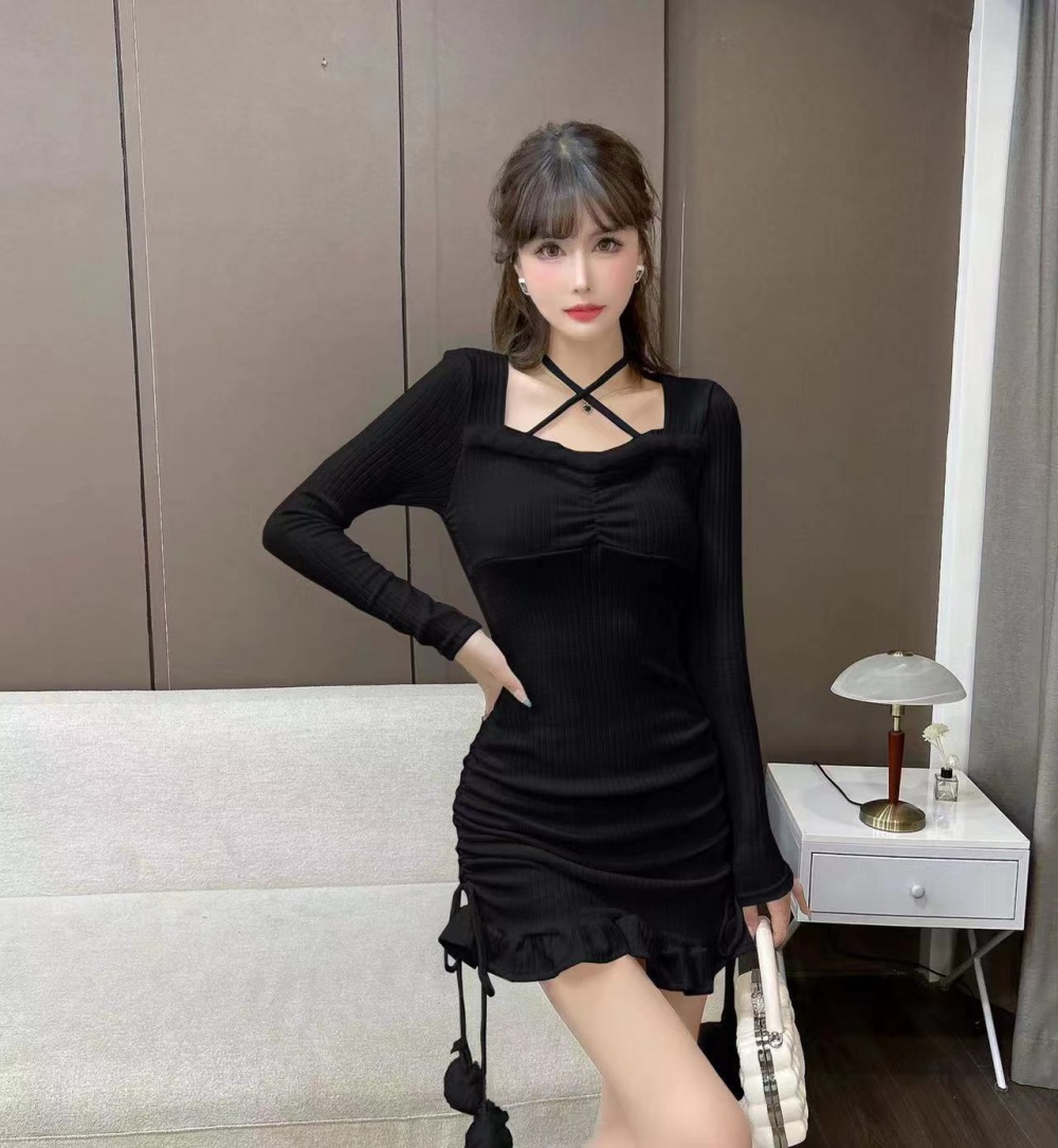 Slim autumn personality sexy dress