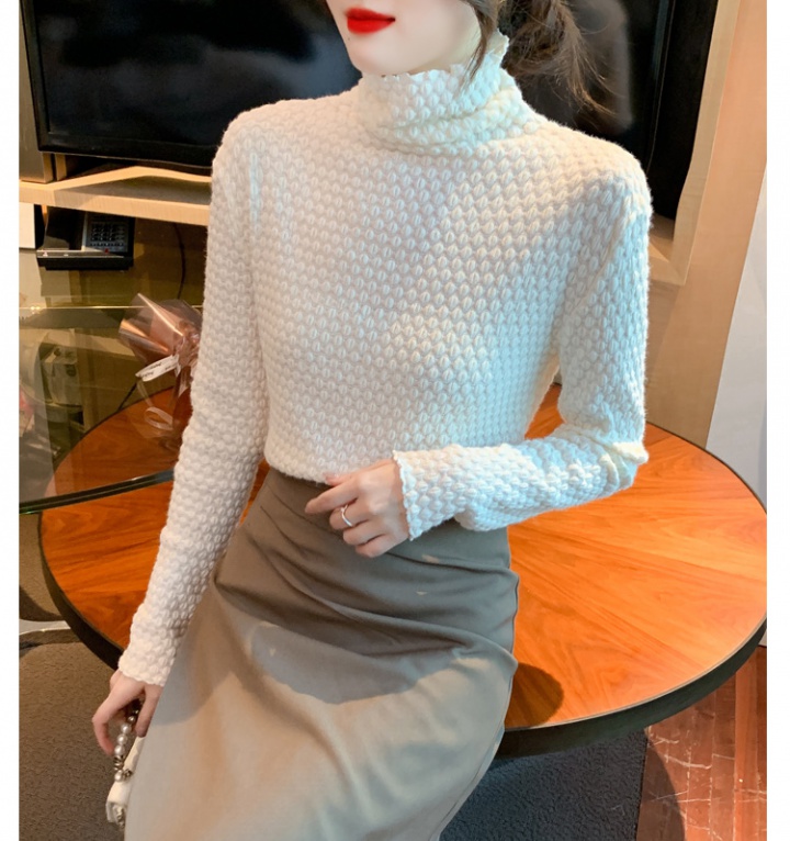 Western style high collar thick shirts temperament lace tops