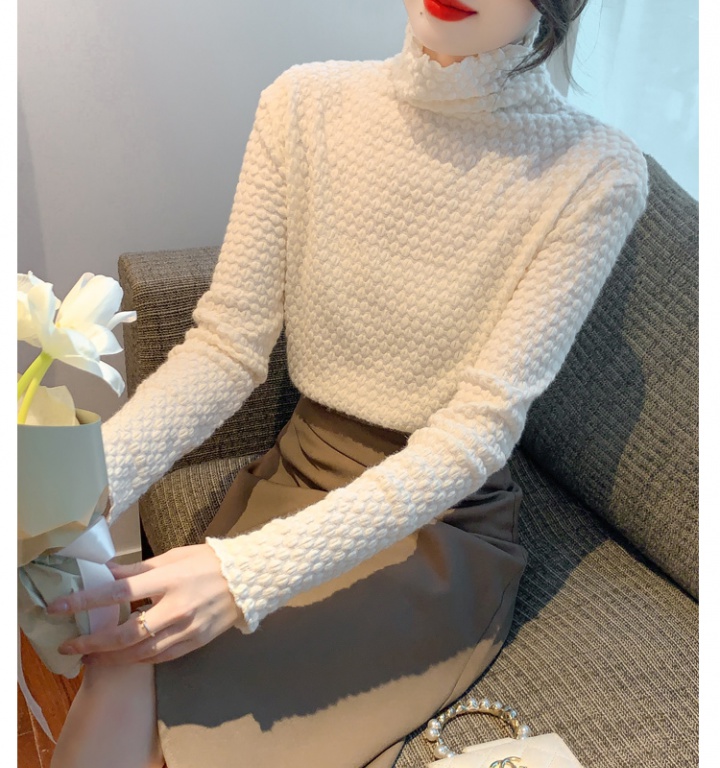 Western style high collar thick shirts temperament lace tops