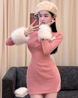 Elmo cuff cheongsam long sleeve retro dress for women