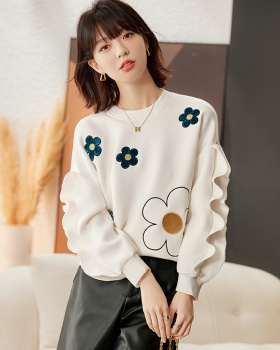 Thin pullover loose tops autumn wood ear hoodie