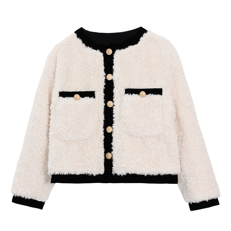Autumn and winter thick tops lamb fur coat for women