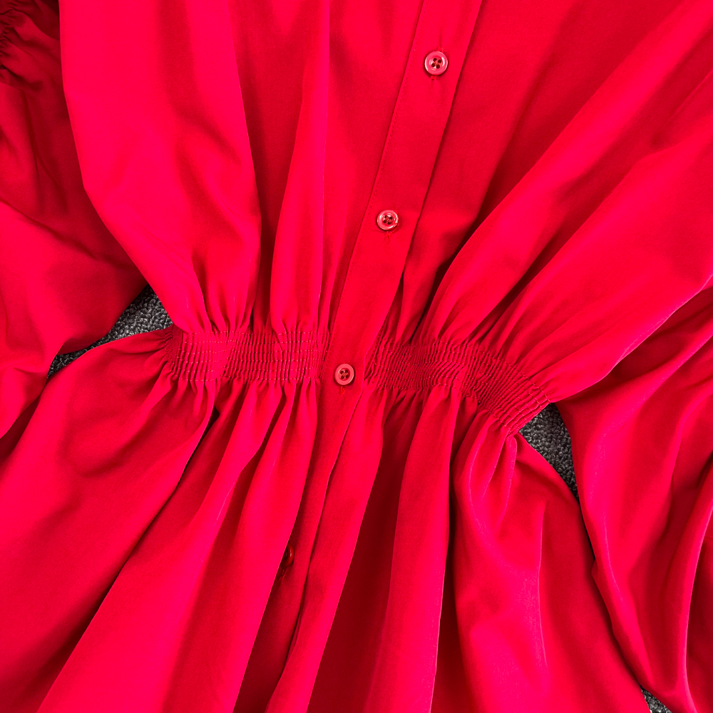 Irregular shirt lotus leaf edges tops for women