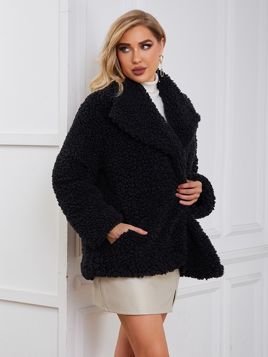 Faux fur autumn and winter pure coat for women
