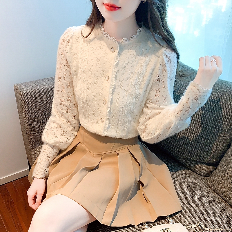 Western style bottoming shirt winter small shirt for women