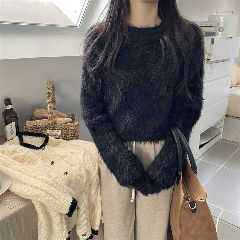 Winter lazy autumn sweater mink hair waterproof tops