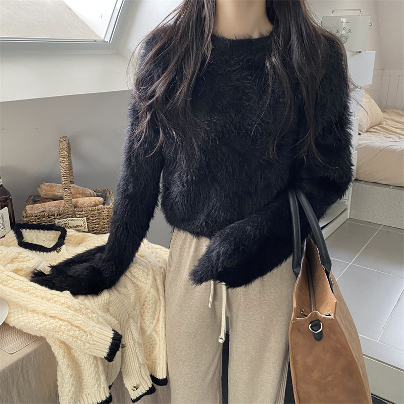 Winter lazy autumn sweater mink hair waterproof tops