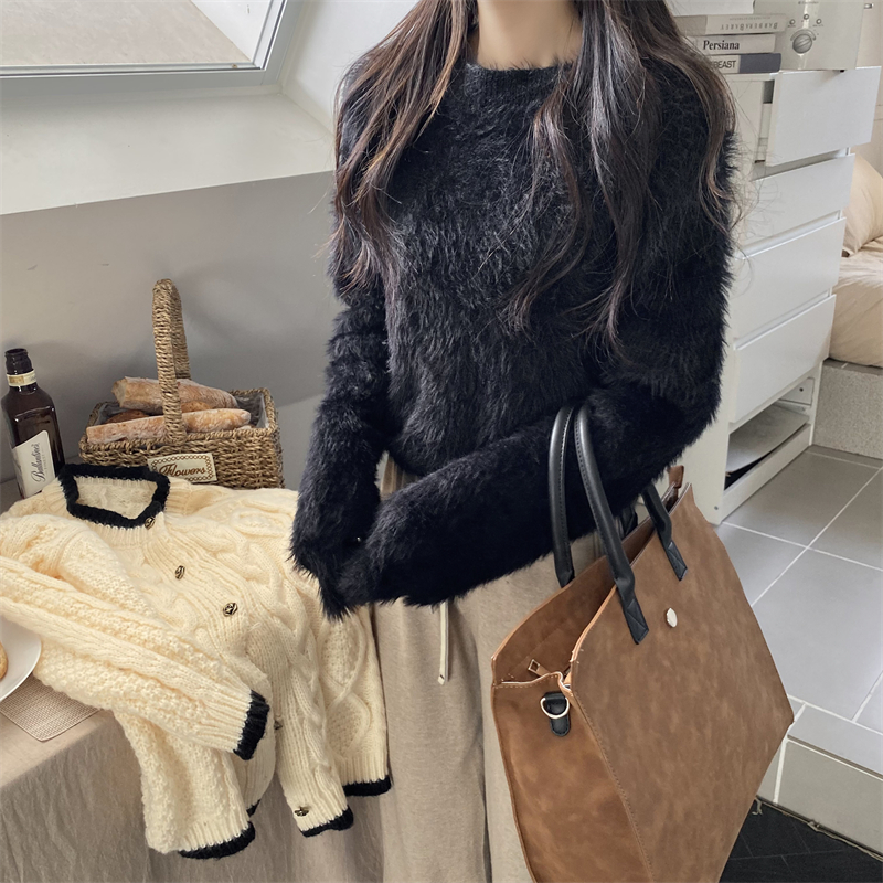 Winter lazy autumn sweater mink hair waterproof tops