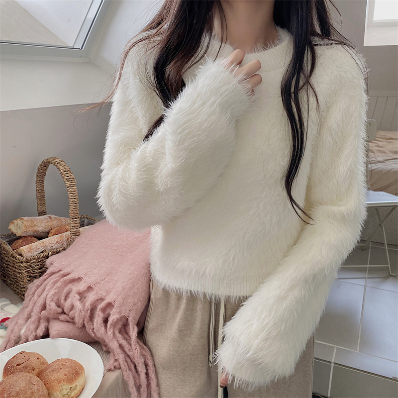 Winter lazy autumn sweater mink hair waterproof tops