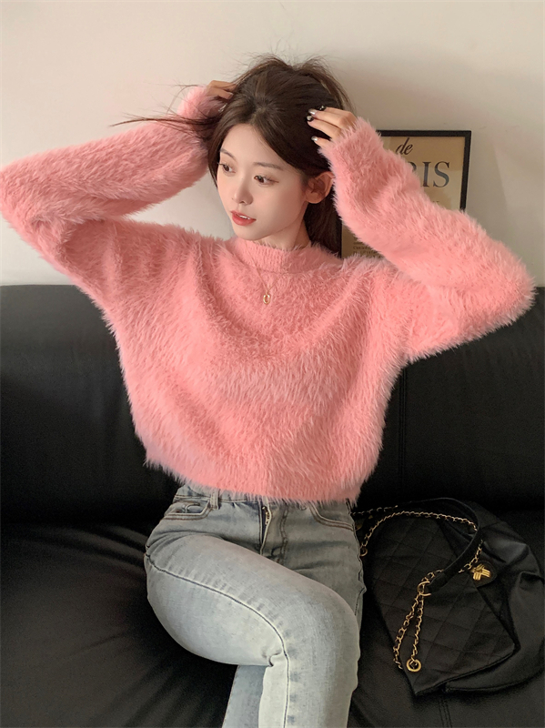 Winter lazy autumn sweater mink hair waterproof tops