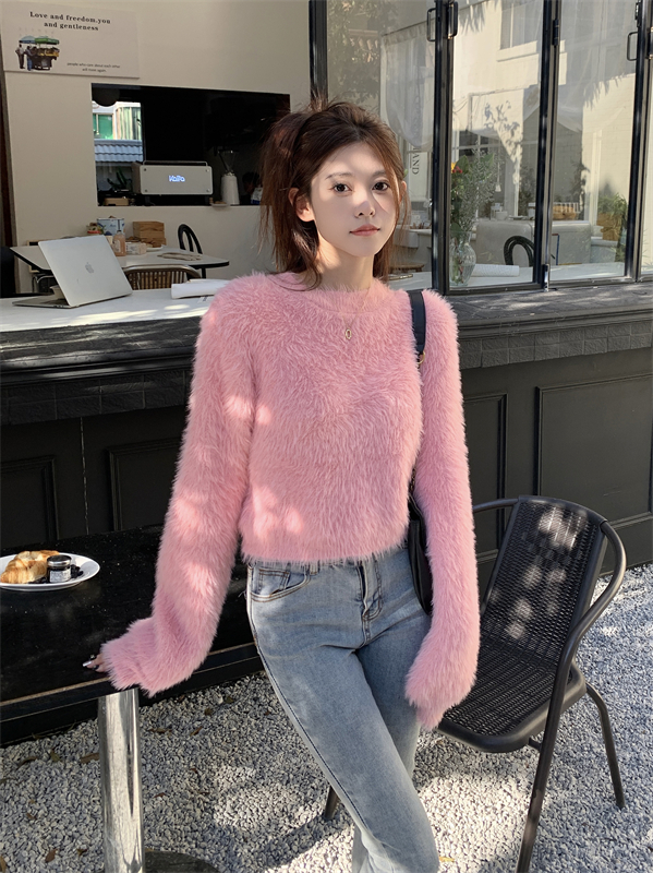 Winter lazy autumn sweater mink hair waterproof tops