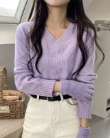 Korean style twist tops short inside the ride sweater