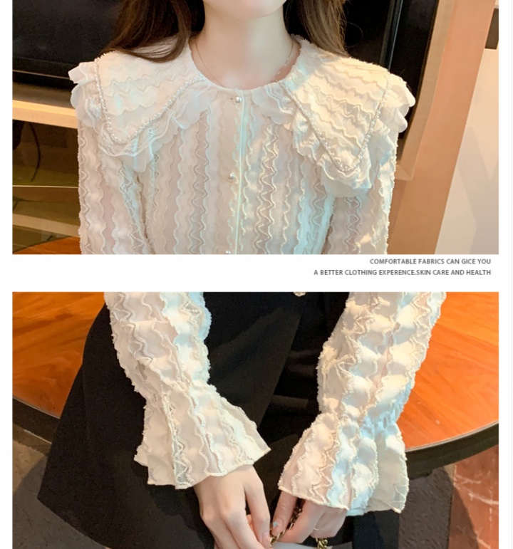 Autumn and winter shirt trumpet sleeves shirts