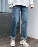 Straight slim jeans loose long pants for women