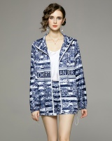 Printing Casual jacket loose fashion coat 2pcs set