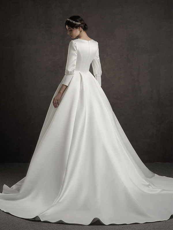 France style grace light bride slim simple wedding dress