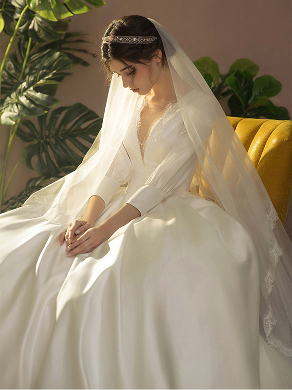 France style grace light bride slim simple wedding dress
