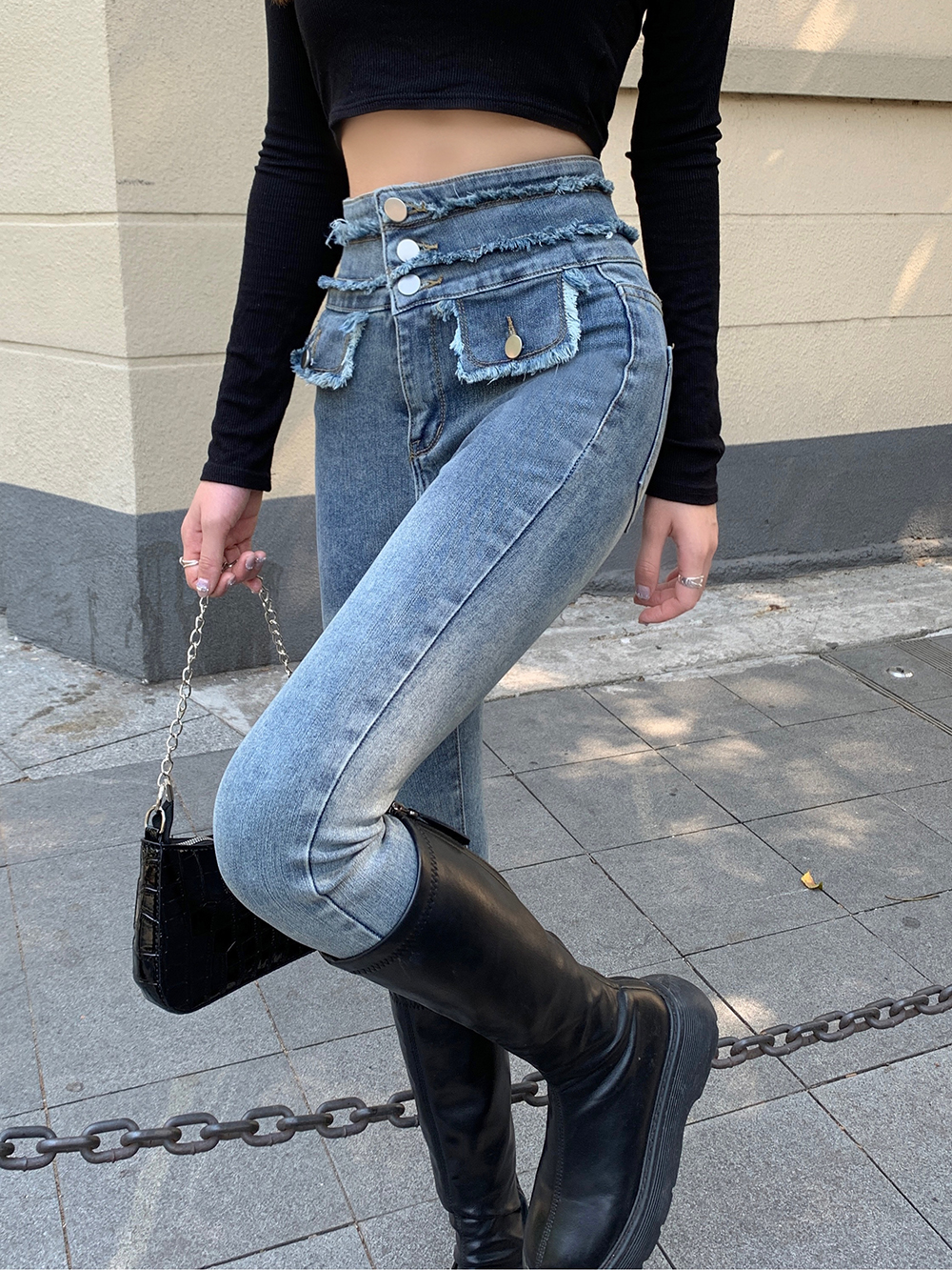 Autumn and winter pencil pants pencil jeans for women
