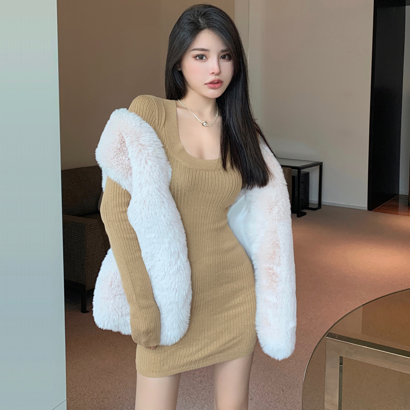 Fashion coat rabbit fur waistcoat for women