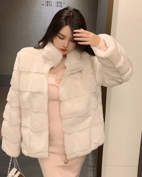 Winter loose tops fashion elmo fur coat for women
