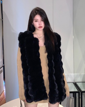 Winter sleeveless waistcoat grace faux fur fur coat