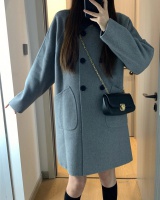 Doll collar long overcoat Korean style woolen coat