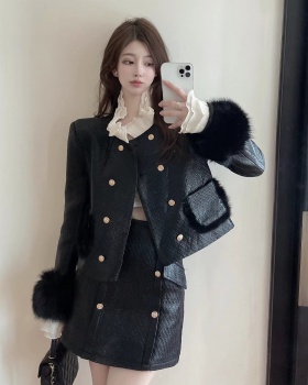 Fashion and elegant retro skirt spicegirl thick coat