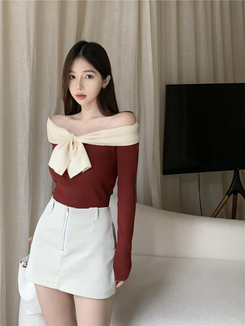 Long sleeve mixed colors France style sweater